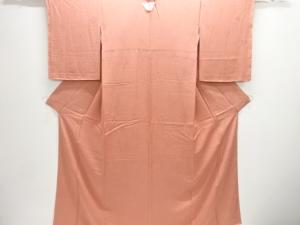 裂取に花唐草模様織り出し一つ紋色無地着物